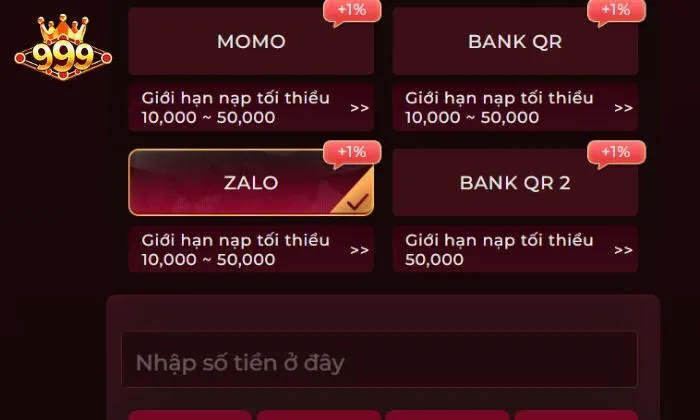 Khuyến mãi khi đăng ký 999BET 999BET sở hữu tốc độ nạp rút thần tốc giúp khách hàng không cần chờ đợi lâu